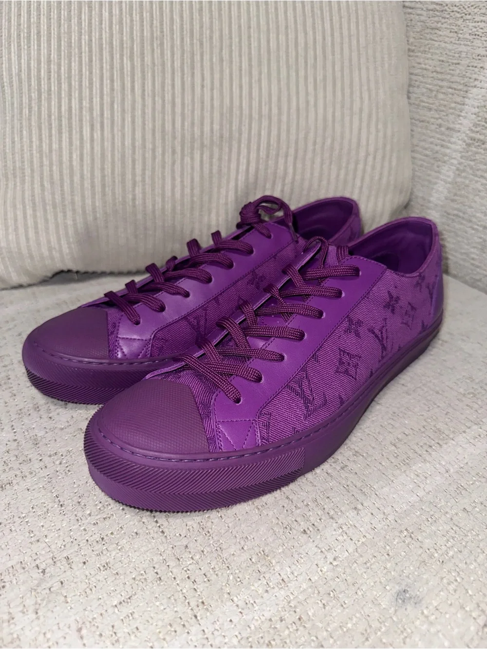 54-26 Preloved Louis Vuitton Purple Men’s Low-Top Casual Sneakers